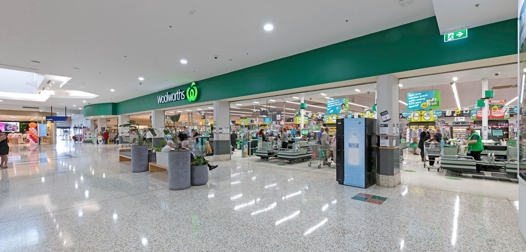 Shopping centre with a Woolworths