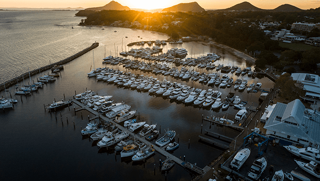 Nelsons Bay Marina Birdseye Shot