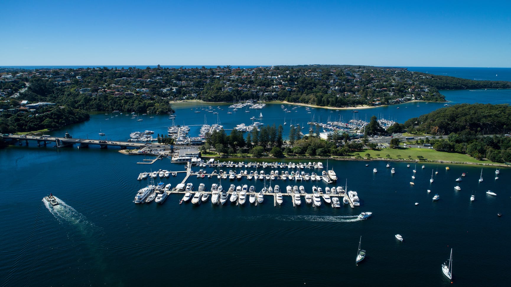 Overhead view of the Spit marina