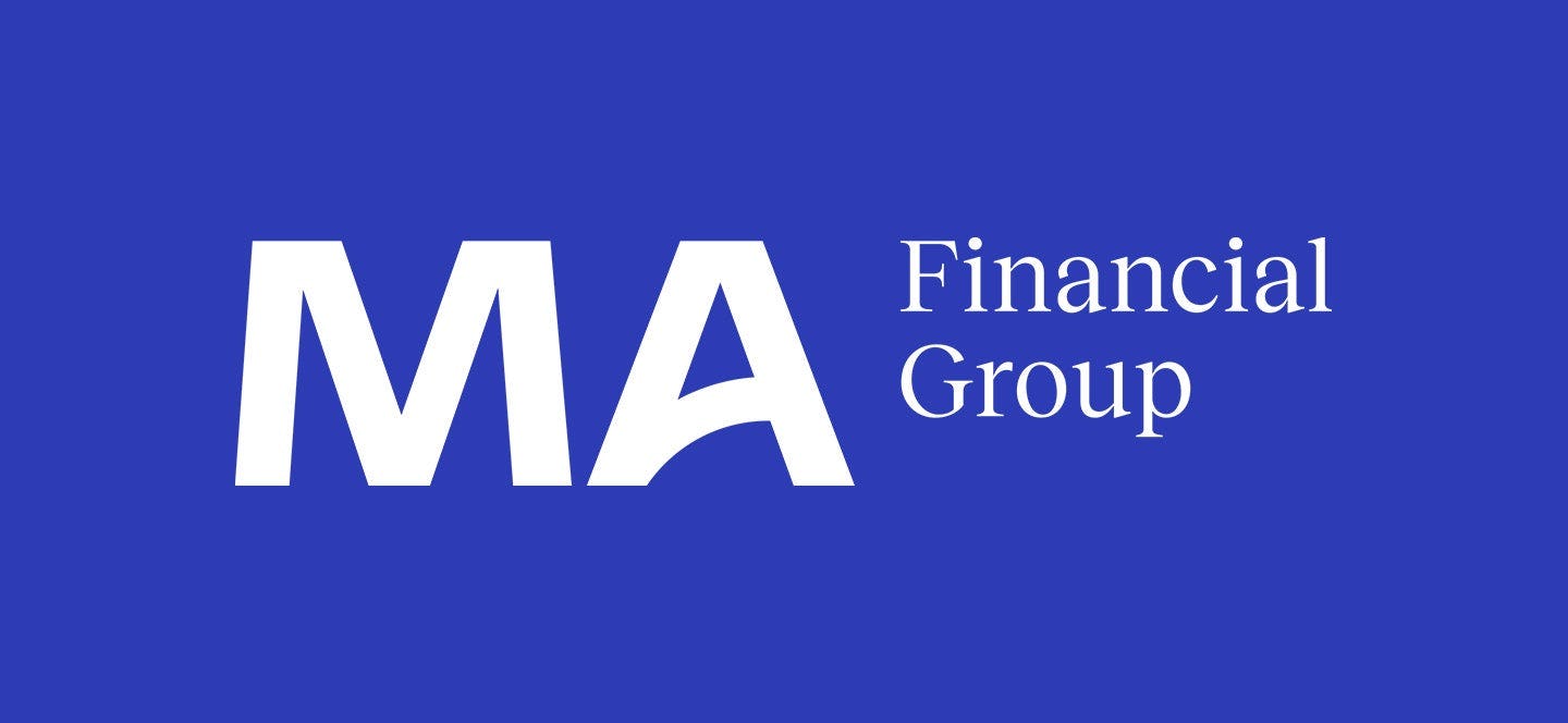 MA Financial Group logo on blue background
