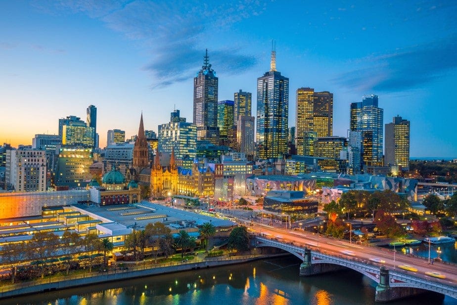 Skyline of the city of Melbourne