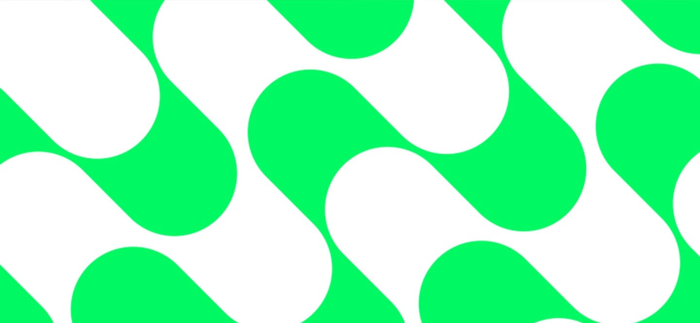 Green and white graphic tile
