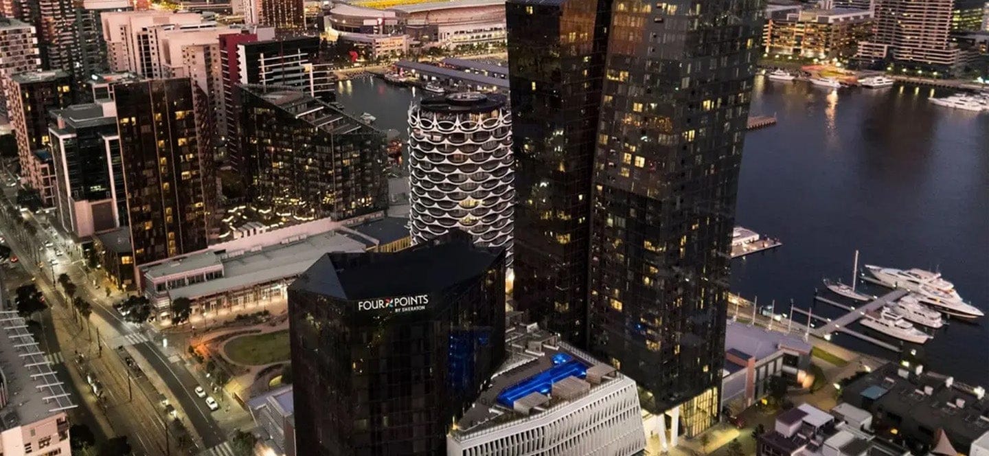 Overhead view of Melbourne Docklands