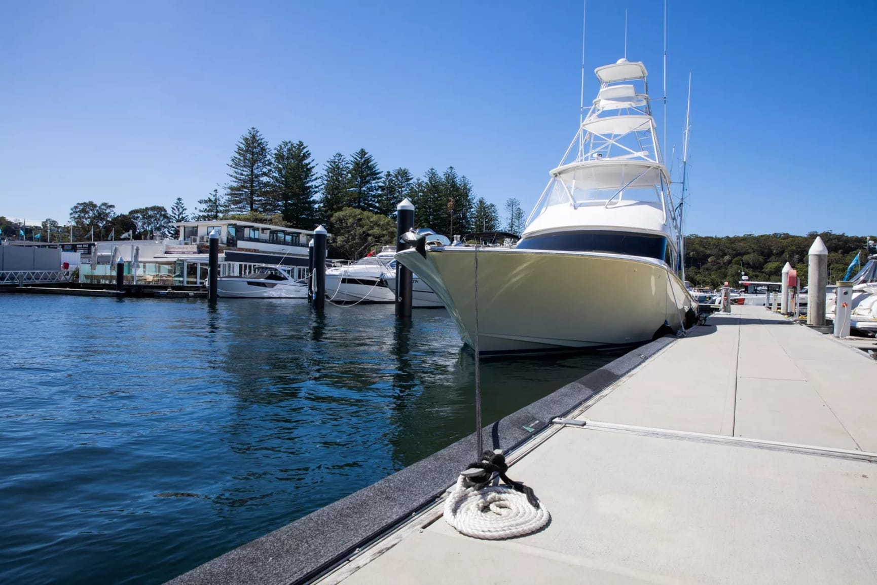 Boat docked at a marina